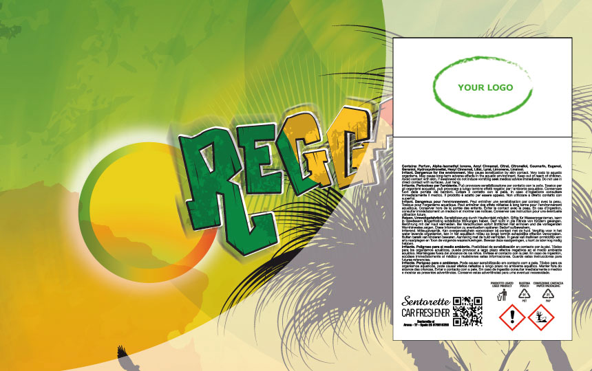 File packaging per profumatore auto personalizzato essenza: Reggae